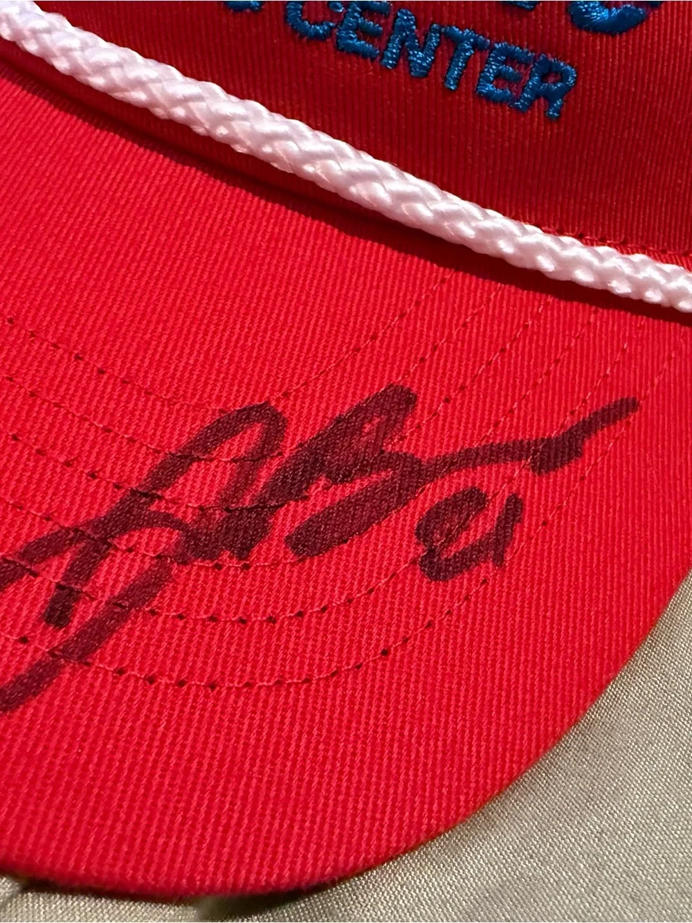 Ford Red Motorcraft Quick Lane Embroidered Hat- signed by Josh Berry #21